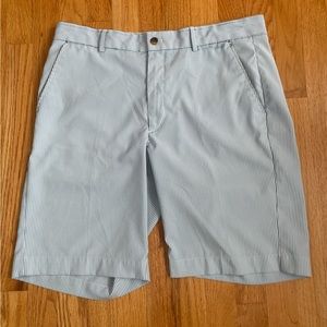 Greg Norman Shorts Blue Pinstripe Golf Size 34